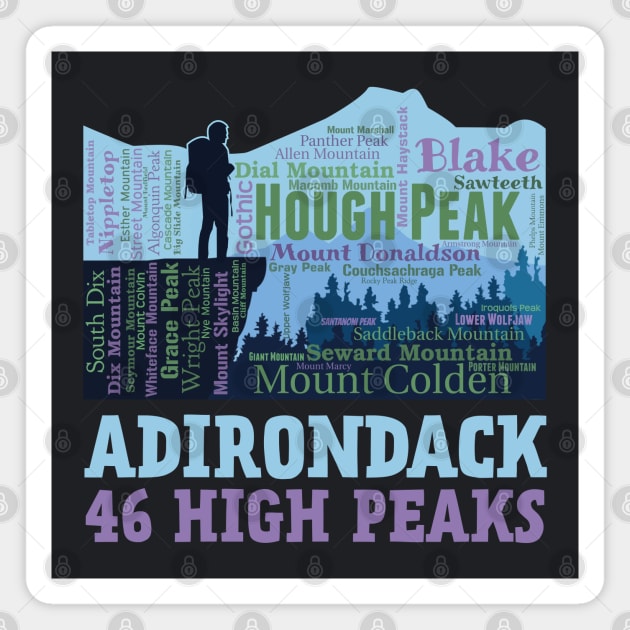 Adirondack Mountains New York High Peaks 46er Hikers Magnet by Pine Hill Goods